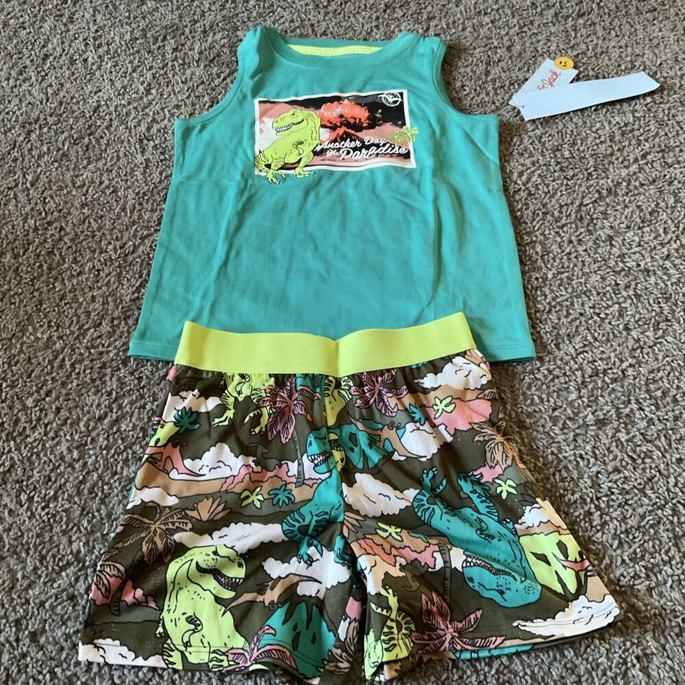 Cat And Jacks Boys Short Sleeve T-Shirt And Short  Pajama Size XS